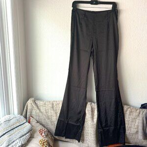 NWT White Fox Boutique Fair Play Satin Silky Flared High Waist Pants Festival